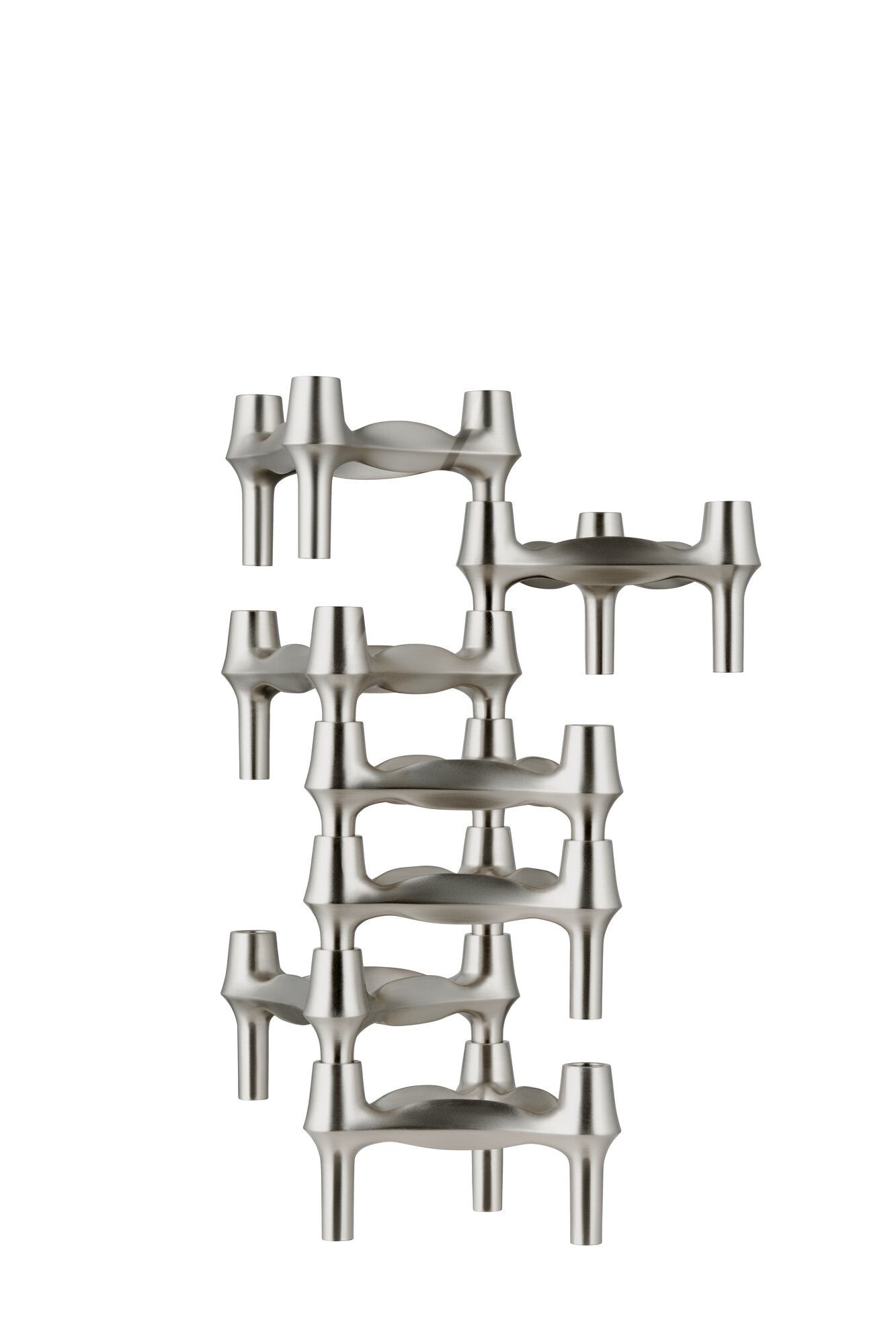 Nagel BMF lysestage, børstet krom - 3-pak